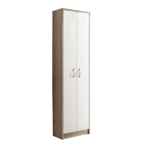 Gardrob Polcos szekrény, 190 cm magas, Sonoma tölgy/fehér színben. (MEC601)