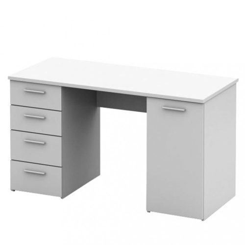 Számítógépasztal, Íróasztal Fehér színben (EUS948) 4 fiókkal 1 szekrénnyel!