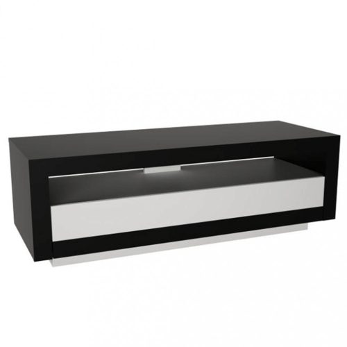Tv asztal lenyitható ajtóval és polccal, fekete/fehér színben. (AGE425)