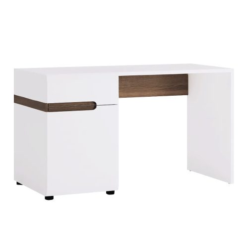 PC asztal, sonoma tölgy trufla/fehér extra magas fénnyel (LYN828). 