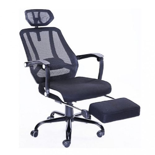 Modern irodai szék lábtartóval. Fekete színben. (SOD146)
