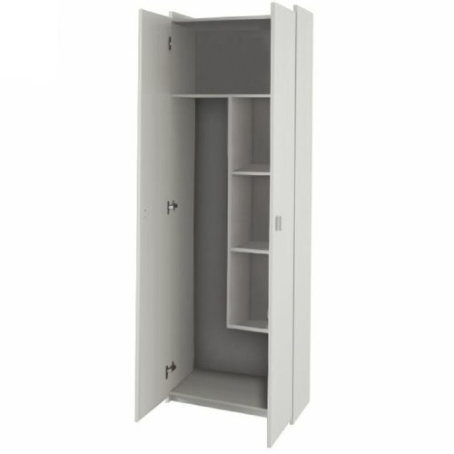 Kombinált szekrény fehér színben (NAT253) 190 cm magas. Magas minőségben.