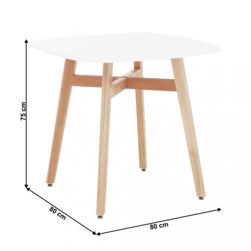 Étkezőasztal 80 cm széles, fehér/természetes fa  színben. Prémium minőségben most AKCIÓBAN!  (DAN166)