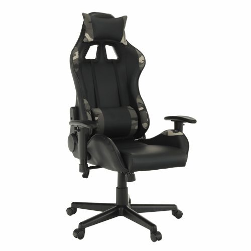 Gamer szék fekete/Army minta. (EME217) Állítható háttámlával, kartámasszal. Magas minőségben.