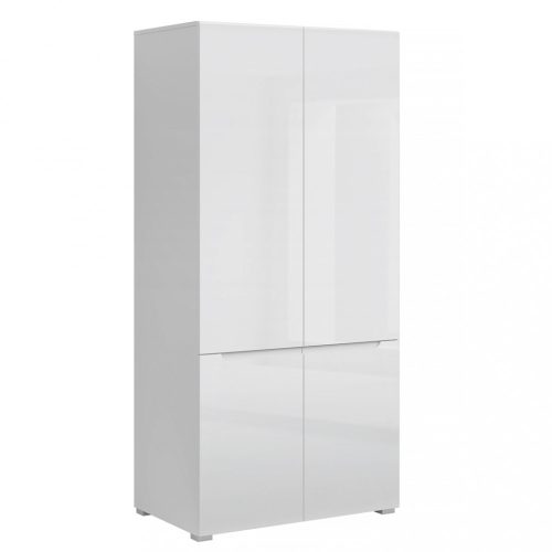 Modern gardrób szekrény (LOJ388), extra magasfényű fehér! 