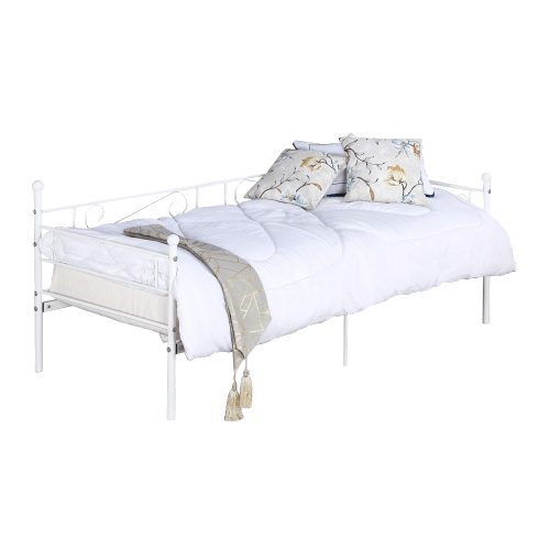 Fém ágy ágyráccsal Fehér színben 90/200 cm. (ZAL280) 