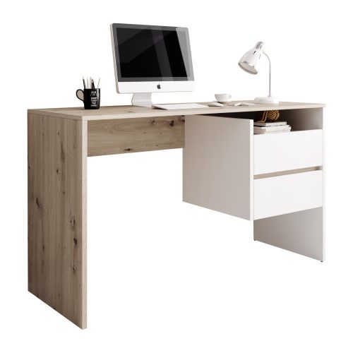 Számítógépasztal / Íróasztal fiókokkal,  (TUL208) Artisan tölgy/fehér matt színben. Most KEDVEZMÉNYES áron!