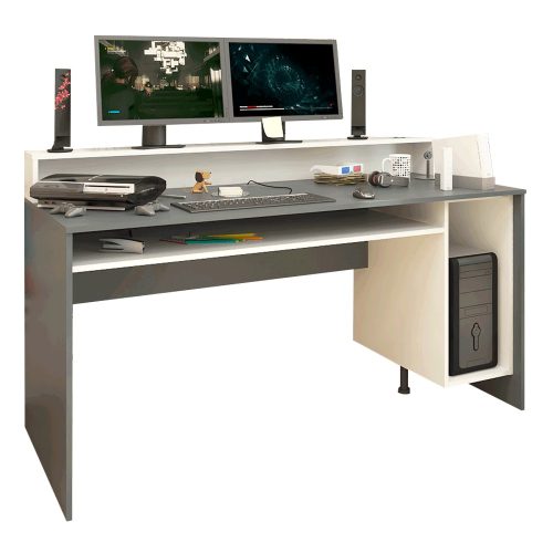 PC asztal Gamer asztal grafit/fehér színben (TEZ418)  Magas minőség!