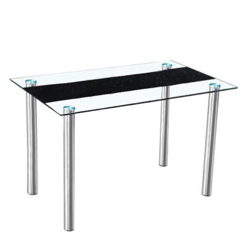 Étkezőasztal acél + átlátszó/fekete edzett üveg kivitelben. Magas minőség most akcióval! (EST295)