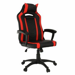   Gamer szék (AGE885), fekete/piros, kopásálló textilbőr, ringató mechanizmus! Prémium minőség.