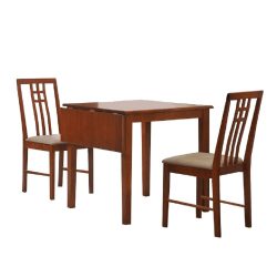   Étkezőgarnitúra (SIS042) asztal/2 db szék sötét tölgy/szürke-bézs színben. Magas minőségben.
