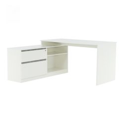   Zárható sarok íróasztal  (BES148) Fehér/beton színben Magas minőség akciósan!